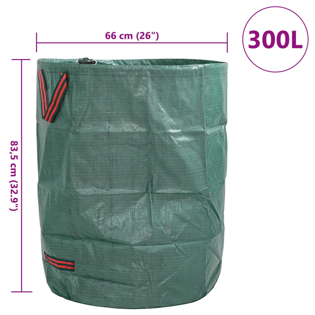Sacchi per Rifiuti da Giardino  con Manici 12 pcs Pieghevoli Rotondi Verdi 300 L