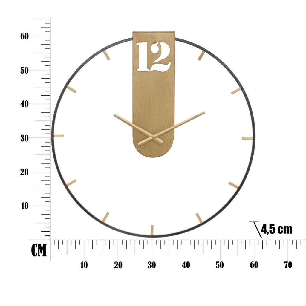 Orologio da Parete VKH243, Nero, Metallo, 60x4,5x60 cm