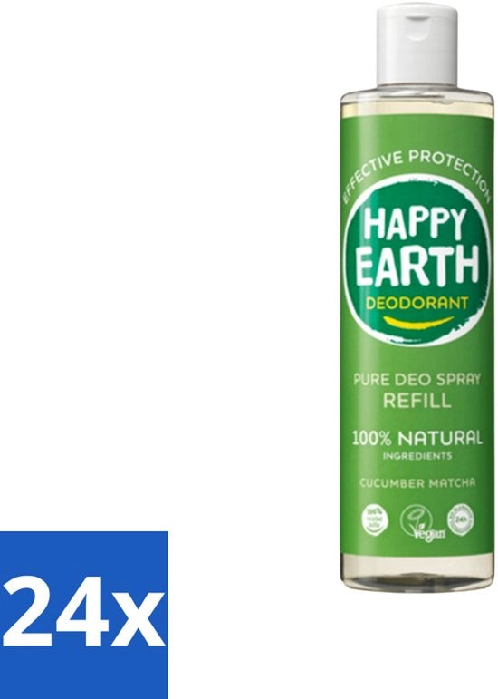 24 x Deodorante Spray Navicella - 100% Naturale Cucumella Matcha - 300 ml - Deodorante - Freschezza - Deodorante Naturale - Matcha - Cucumella