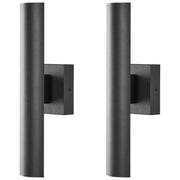 Set di 2 applique da esterno in metallo nero, stile tradizionale, per porta d'ingresso e veranda