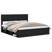 Letto matrimoniale | Letto per adulti | Struttura del letto Nero 200 x 200 cm Pino massello