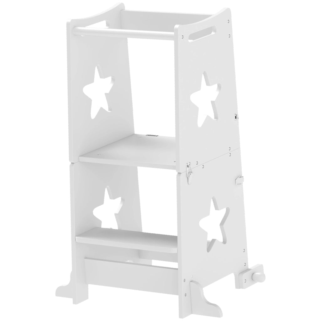 Scala per bambini struttura trapezoidale ¨C zephmum ¨C 60x44.5x86 cm bianco