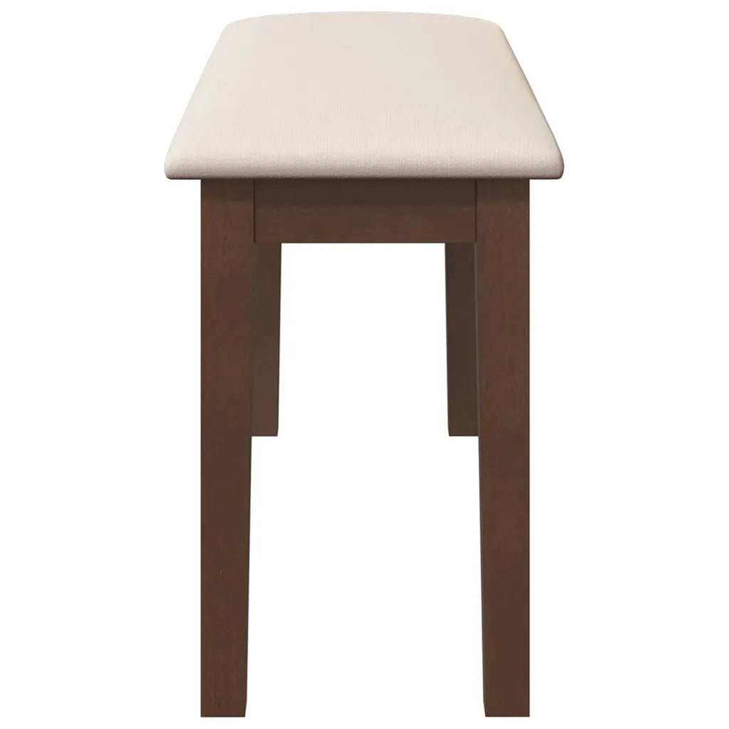 Panca-Sgabello 90 cm Marrone in Legno Massello di Hevea 242724