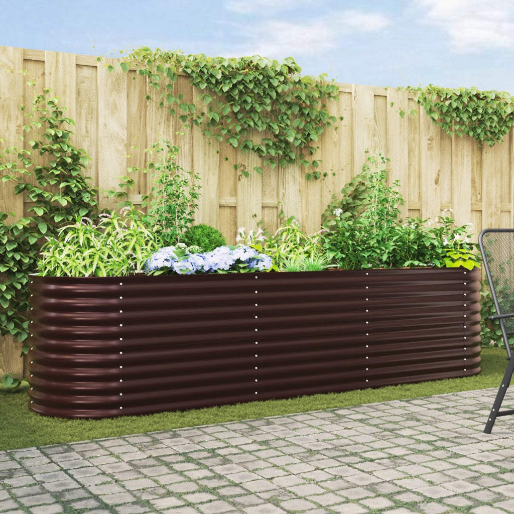 lettiera da giardino  marrone 320x80x81 cm in acciaio zincato