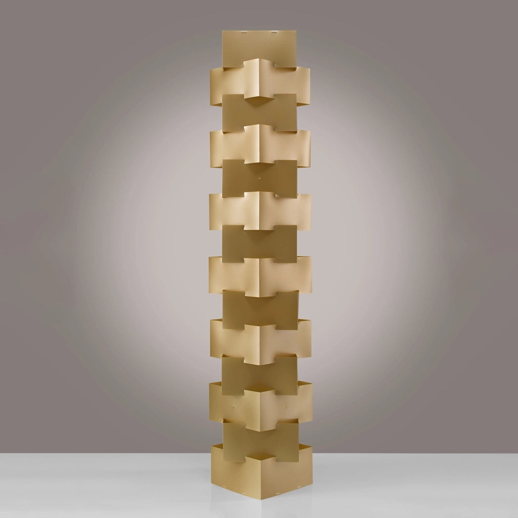 Piantana Moderna Building Polilux ® New Gold E Metallo Bianco 3 Luci E27