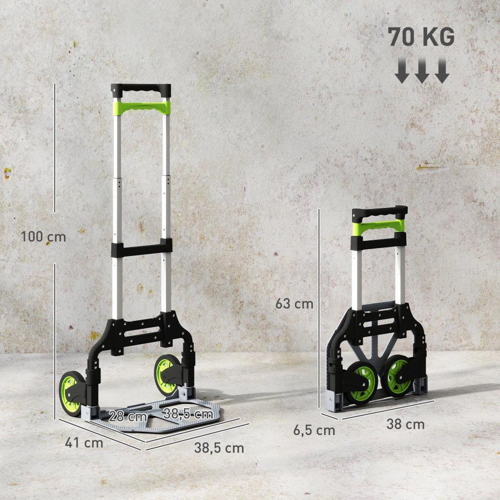 Carrello Pieghevole in Alluminio ¨C Zephmum ¨C Verde 38.5x41x100cm