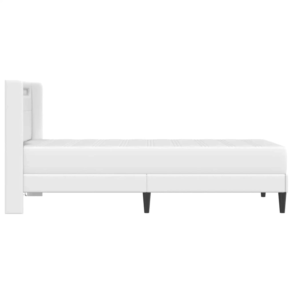 Struttura letto con materasso Bianco 90 x 190 cm Similpelle