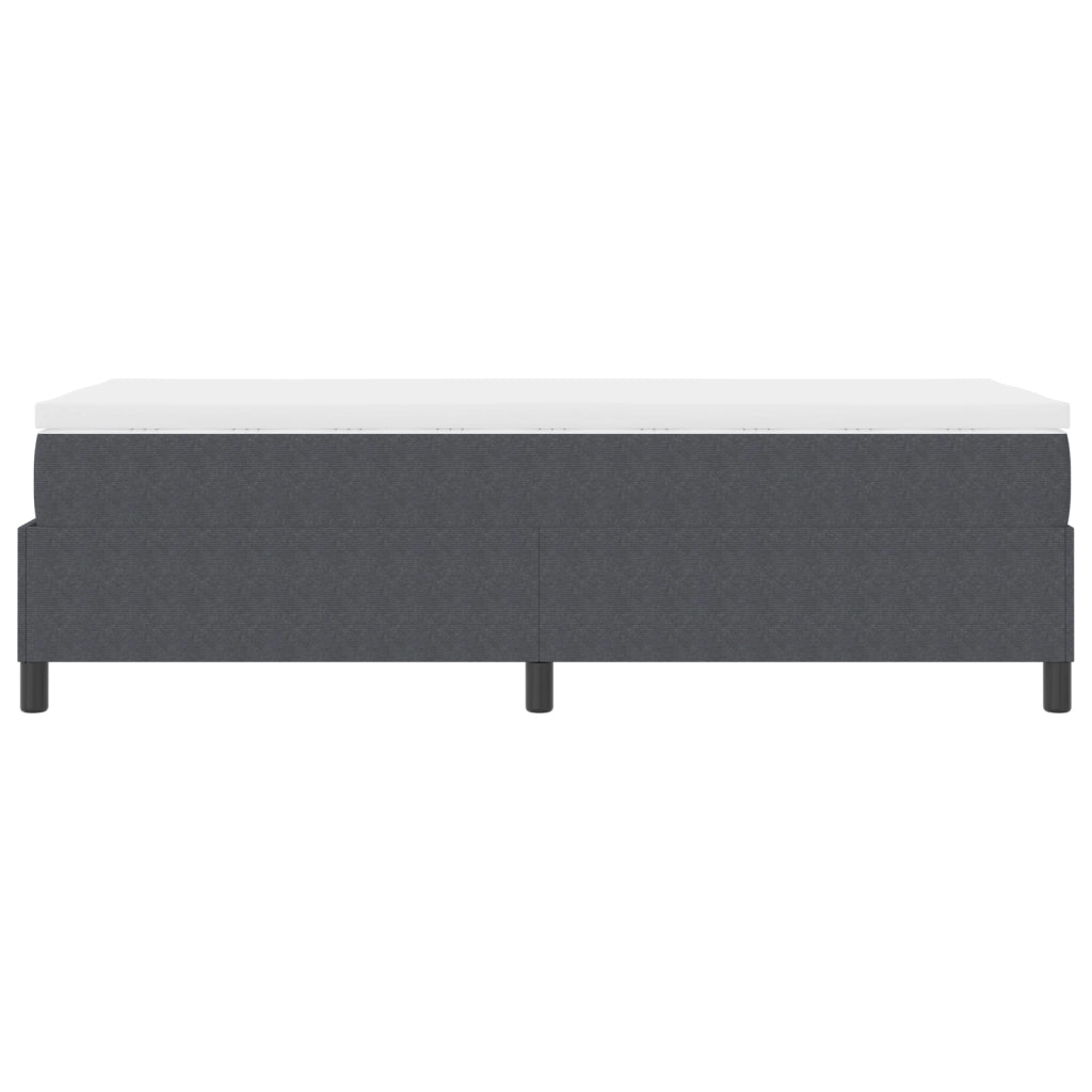 Letto Box Spring con Materasso Grigio Scuro 100 x 200 cm Tessuto di Corduroy