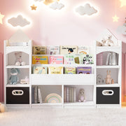 Libreria contenitore per bambini bianca con 2 box pieghevoli