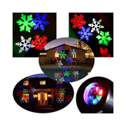Trade Shop - Proiettore Led Effetto Fiocchi Di Neve Colorati Rgb Addobbi Natale Per Interno -