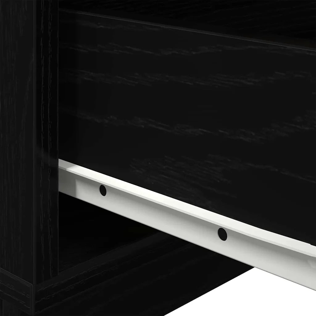 Comodino | Armadio da Notte | Mobiletto da notte con cassetto Rovere Nero 70 x 36 x 40,5 cm