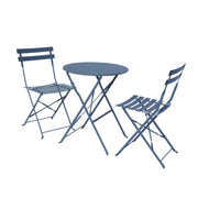 Set tavolo da giardino bistrot pieghevole in acciaio con 2 sedie,