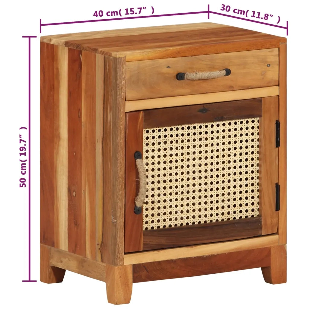 Comodino 40x30x50 cm in Legno Massello di Recupero 288094
