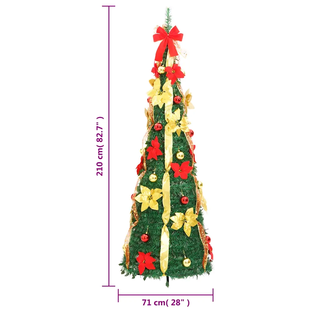 Albero di Natale | Decorazioni natalizie Artificiale Pop-up con 200 LED Verde 210 cm