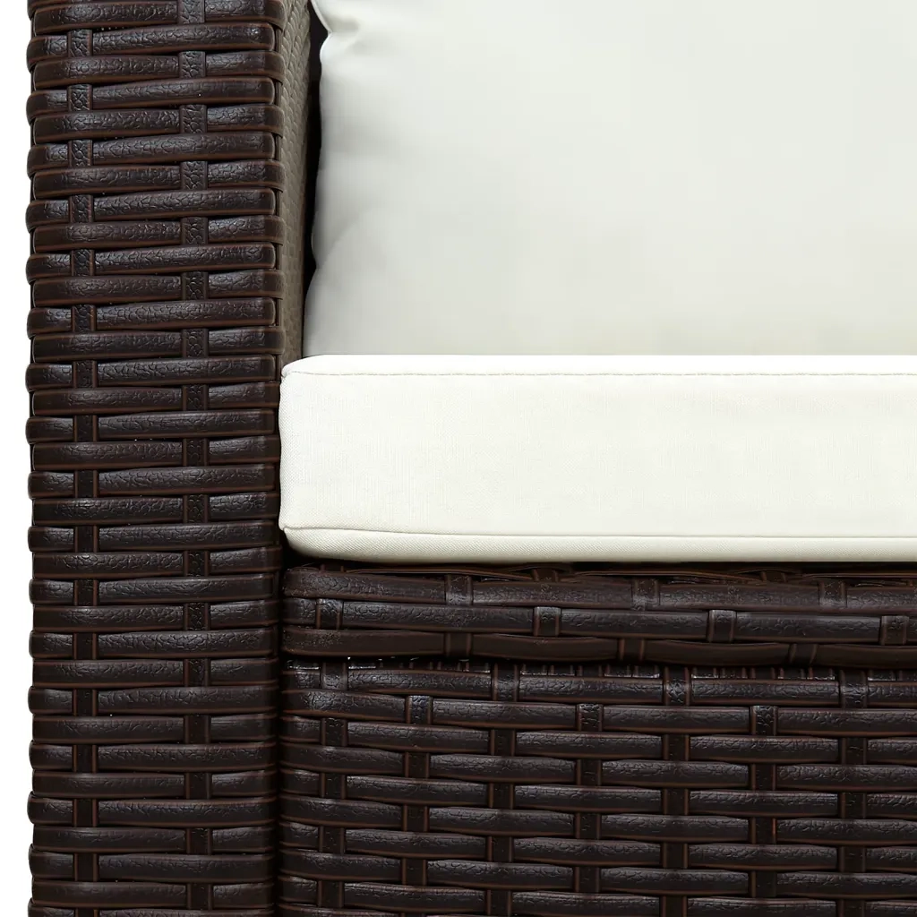 Set da Bistrot 3 pz con Cuscini in Polyrattan Marone 43914