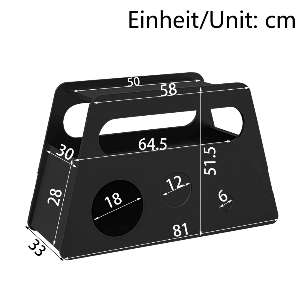 Carrello Comodino ¨C MINIMAL ¨C Nero, Rotondo, con Ruote, 81x33x51,5 cm