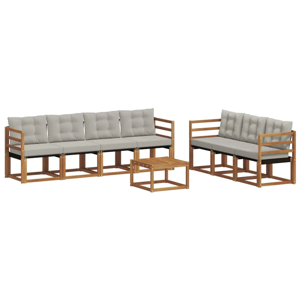 Set di divani da esterno 8 pcs Grigio Naturale e Chiaro 3368462