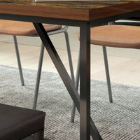 Tavolo da Pranzo Stile Industriale per 6 Persone 150x80x75 cm in Legno e Acciaio