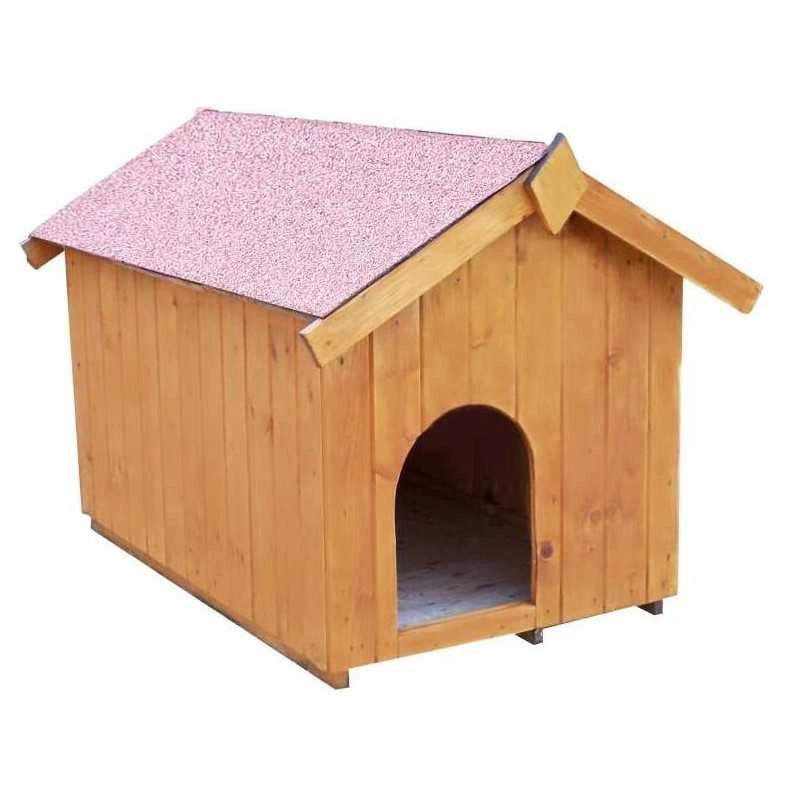 Cuccia da esterno per cani taglia piccola in legno 70x110 cm – tetto a guaina – spessore 16 mm – NC0711.01 Foresta