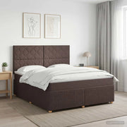 Letto box spring con materasso Marrone Scuro 140 x 190 cm 3454399