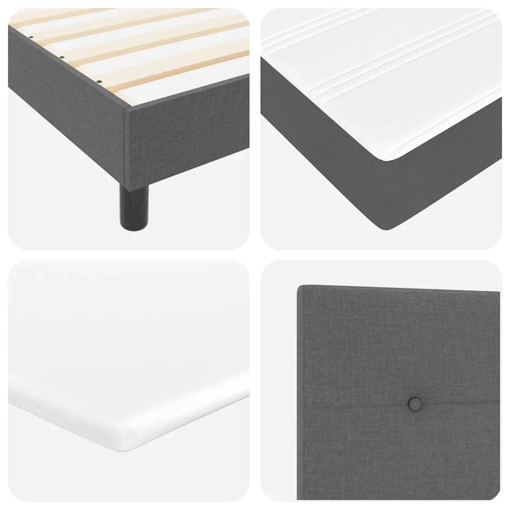 Letto a molle con materasso Grigio scuro 100 x 200 cm Tessuto 3340011