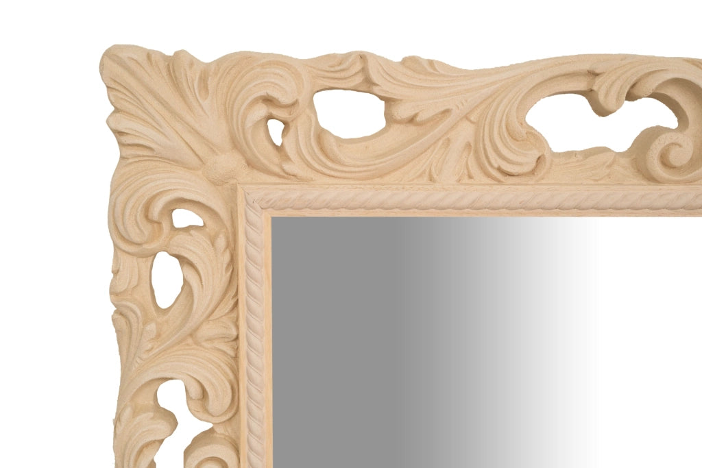 Biscottini SPECCHIERA DA PARETE IN LEGNO FINITURA GREZZA MADE IN ITALY realizzata Offerta