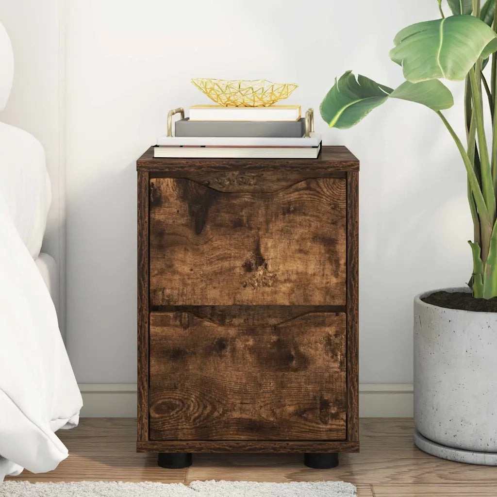 Comodino | Armadio da Notte | Mobiletto da notte Rovere fum¨¦ 30,5 x 30 x 43 cm Legno multistrato