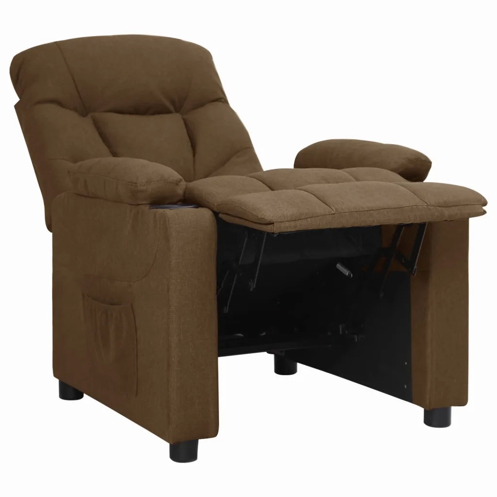 Poltrona Reclinabile in Tessuto Marrone 339086