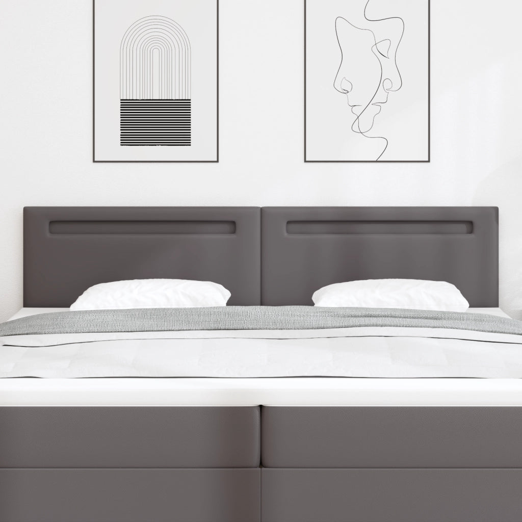 Testiera  Design Semplice Grigia 200 cm in Pelle Sintetica