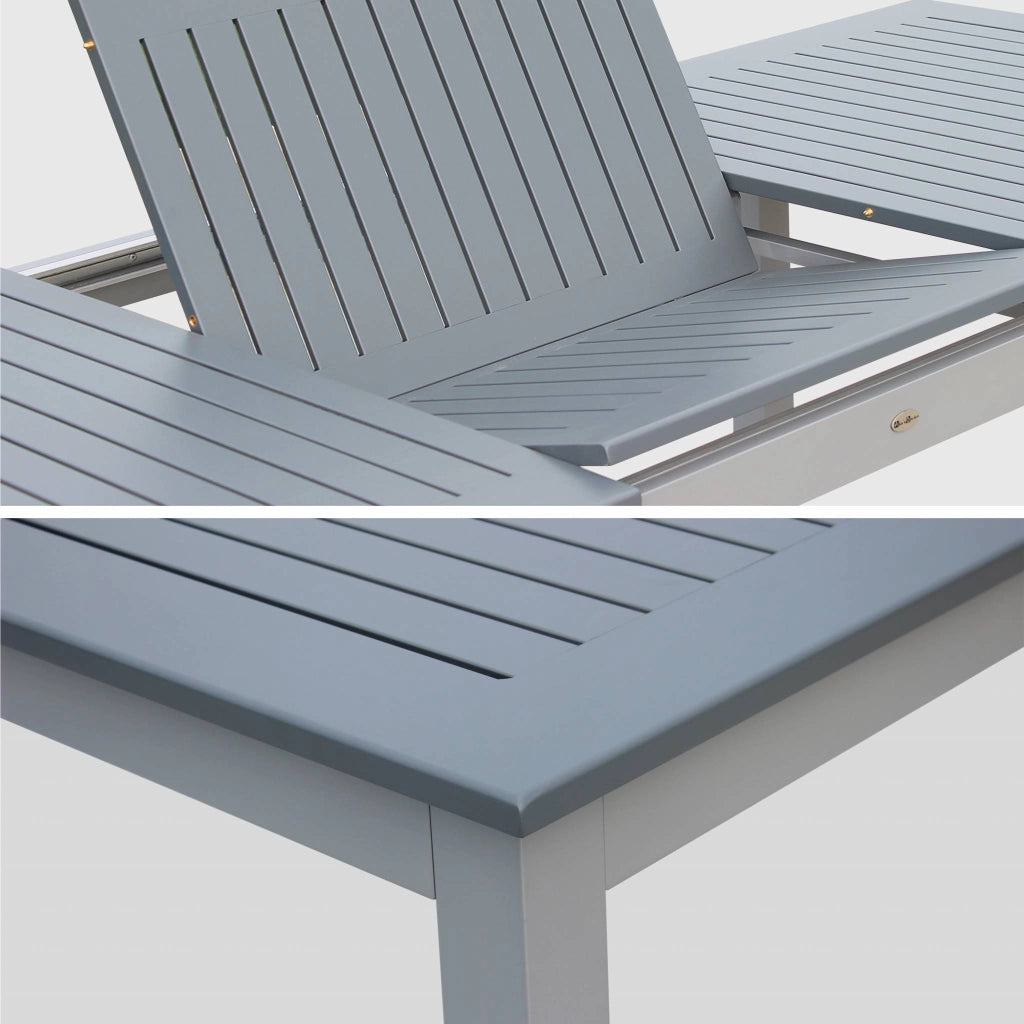 Tavolo da giardino allungabile in alluminio 8 posti, grigio