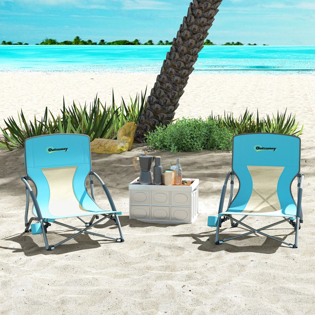 Sedia da giardino pieghevole ¨C zephmum ¨C blu 58x55x62 cm
