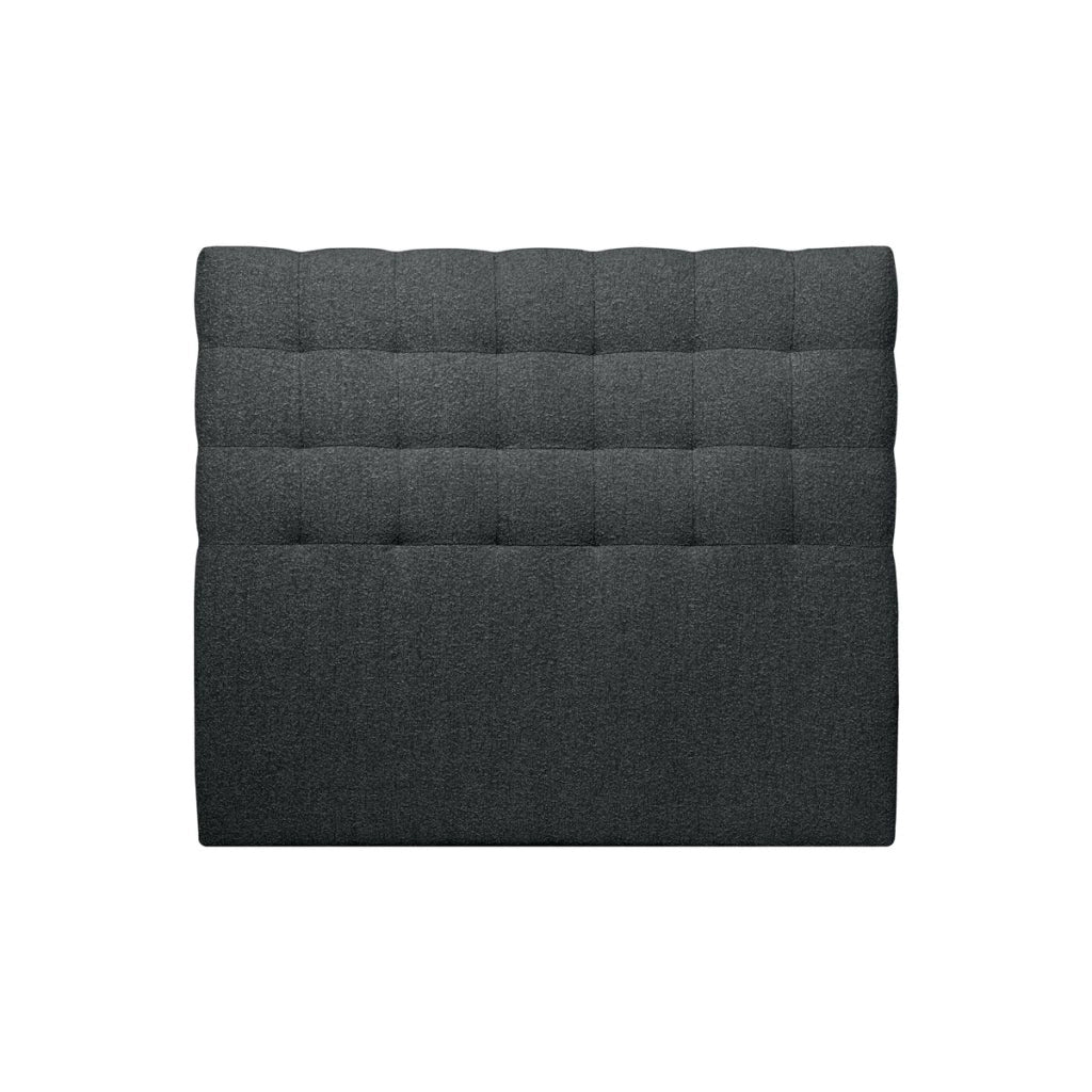 Testiera in tessuto bouclé nero imbottita L150 cm