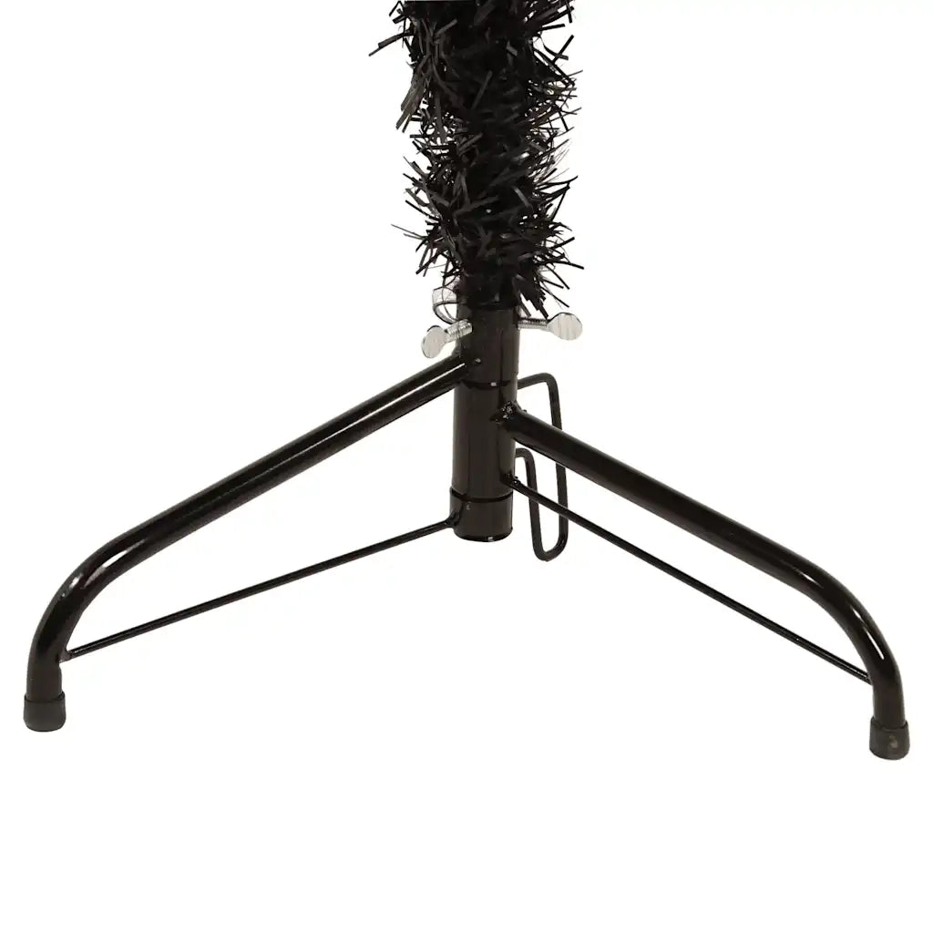 Albero Natale Artificiale Sottile a Metà e Supporto Nero 180 cm 344576