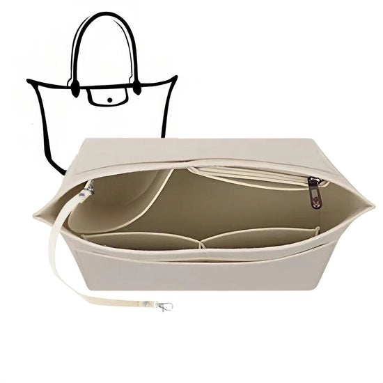 Organizzatore di borse Premium per borse lunghe, Organizzatore L di velluto con chiusura a chiave (beige L)