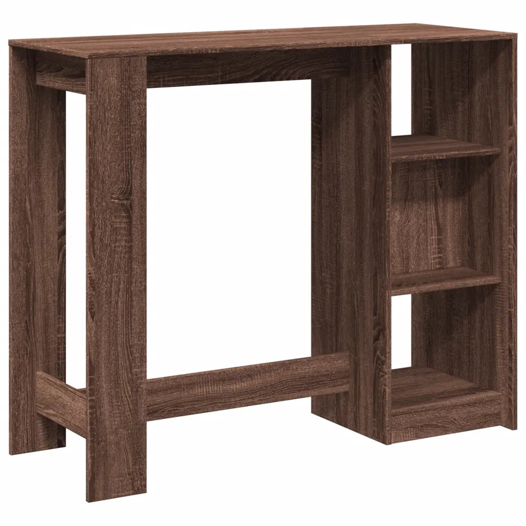 vidaXL Tavolo Bar Ripiano Rovere Marrone 124x46x103,5 cm Multistrato