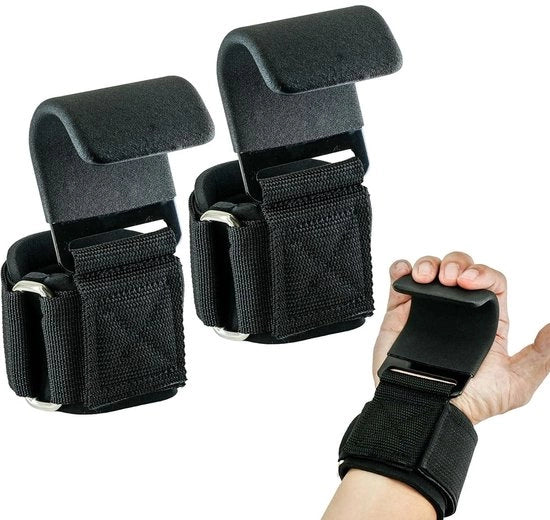 Manubrio da traino professionale - Sollevamento di peso - Protezione per il polso rivestita - Smaltimento antiscivolo in gomma - Chiusura elastomericata con cerniera - Adattabile per diverse applicazioni - Costruito per durata