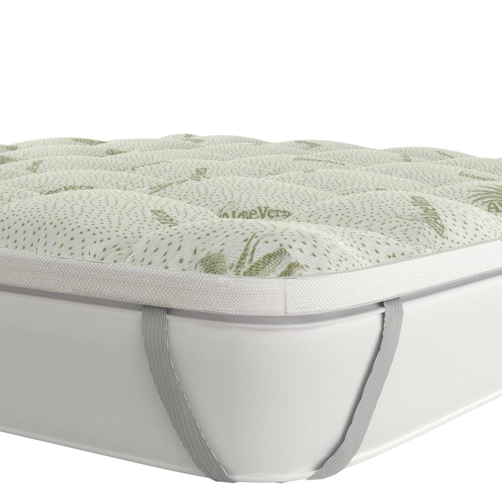 Topper 1 Piazza e Mezzo Trapuntato 800 gr/mq con Elastici Wellness Aloe