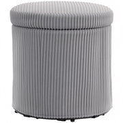 Pouf con Almacenaje Rotondo in Velluto con Struttura in Acciaio ¨C zephmum ¨C Grigio Chiaro ?40x41 cm