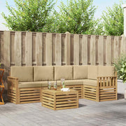 Set di divani da esterno 6 pcs Bianco e Beige 59 x 59 x 37 cm