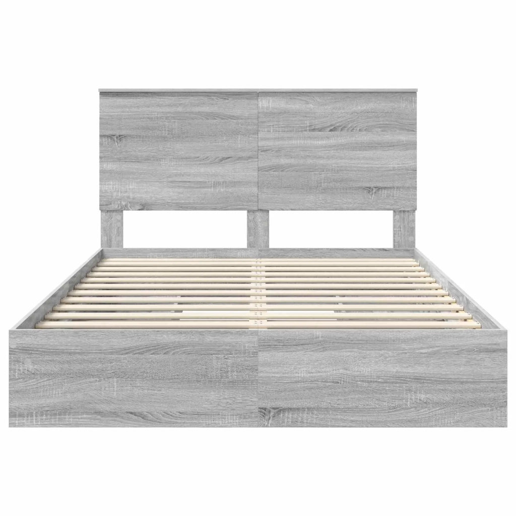 Letto con Contenitore con testiera Grigio Sonoma 160 x 200 cm 3409536