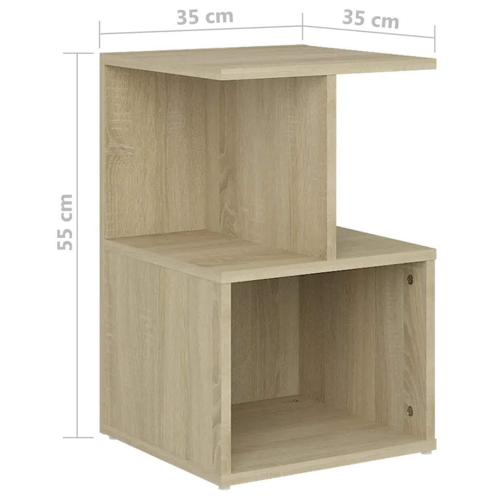 Comodini 2pz Rovere Sonoma 35x35x55 cm in Legno Multistrato 806353