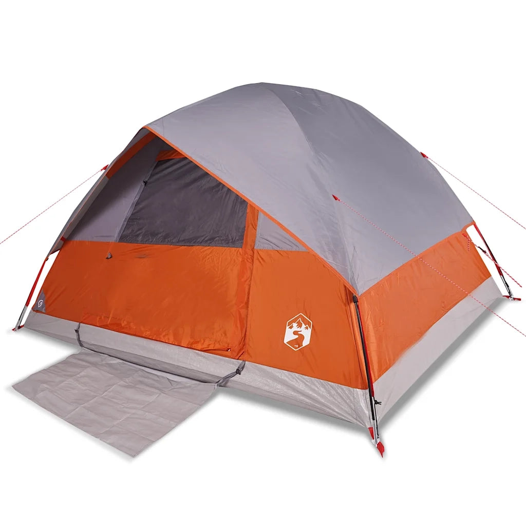 Tenda Familiare a Cupola 6 Persone Grigio e Arancione Impermeabile 94705