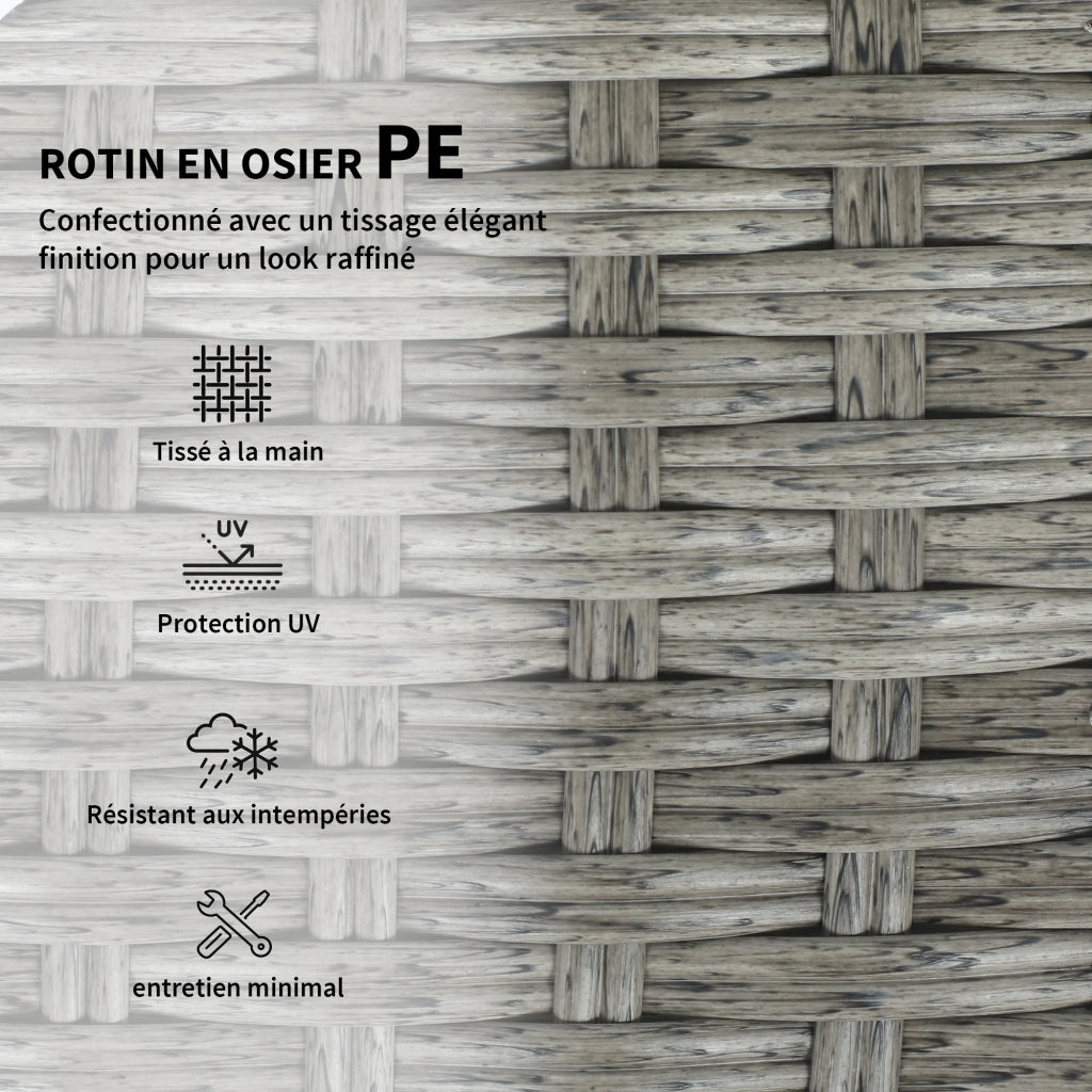 Set Divano Giardino 6 Pezzi in Resina ¨C Zephmum ¨C Grigio 135x66x62 cm