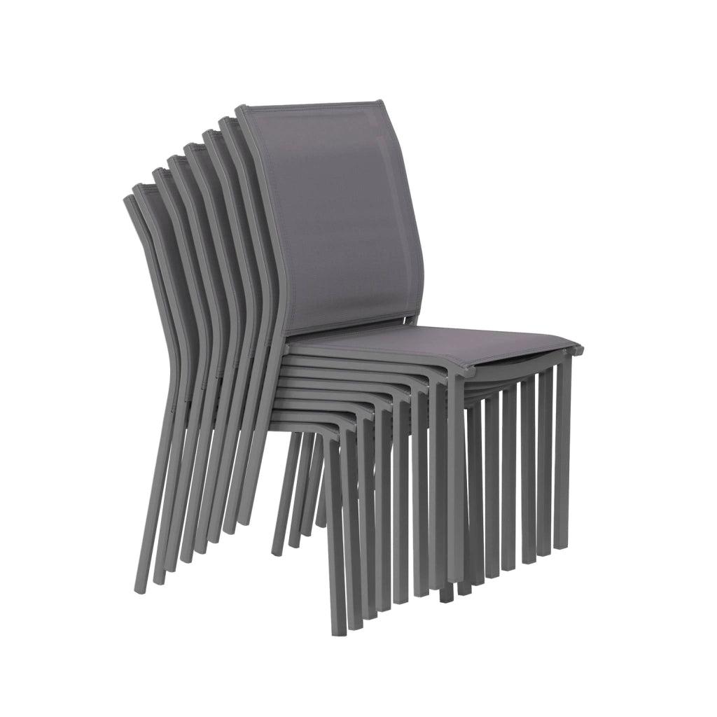 Set tavolo da giardino in alluminio con 8 sedie, antracite