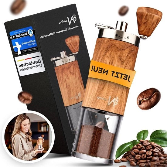 Molendello per caffè Manuale in legno Molino ceramico Regolabile Livello di affinamento Pratico Molendello per caffè trasportabile per ogni tipo di caffè - Molitore di chicchi di caffè con possibilità di ripiegamento