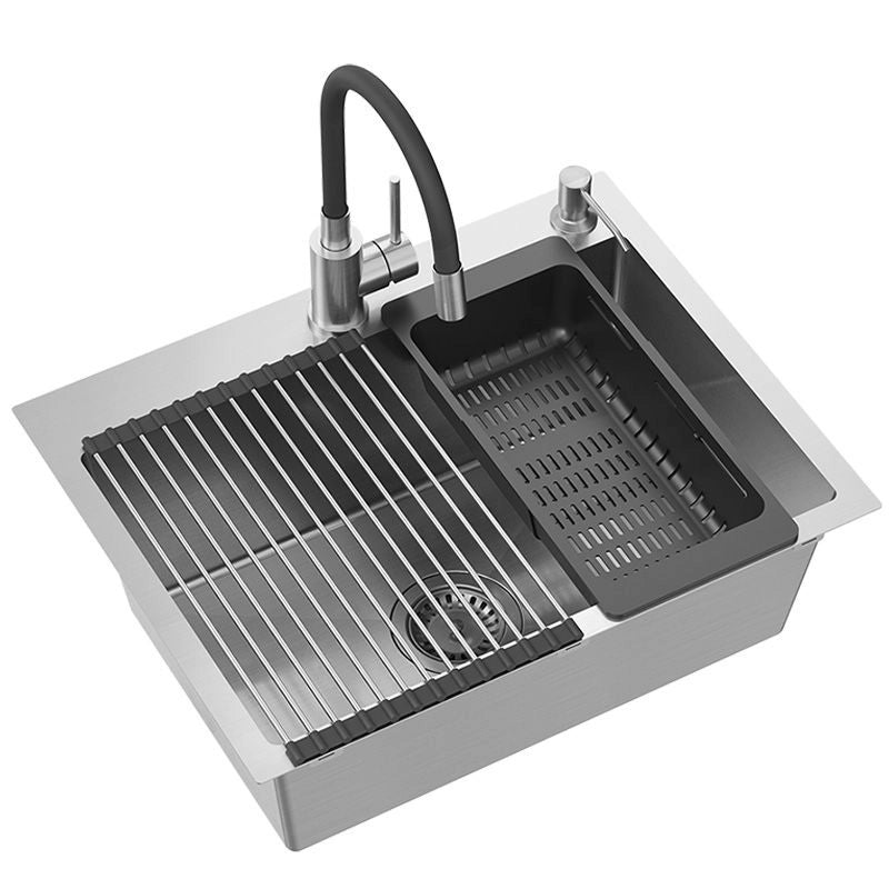 Lavello In Acciaio Luke 110 Workstation Brush Nickel senza rubinetto da cucina