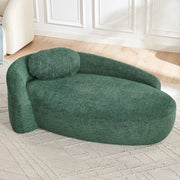 Scaffale in tessuto teddy con design arrotondato, imbottitura in schiuma elastica, per soggiorno e studio, verde