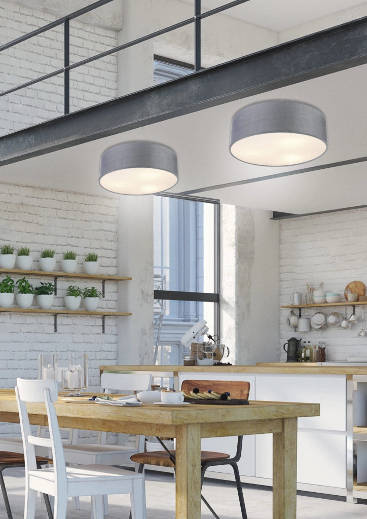 Plafoniera Candellux Kioto tonda grigia 40cm 3xE27