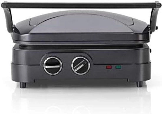 Apparecchio Grill con Piastre Rimovibili - Contactgrill con Piastre Rimovibili - Piastre Grill - Tostapane con Piastre Rimovibili - Colore Grigio Scuro