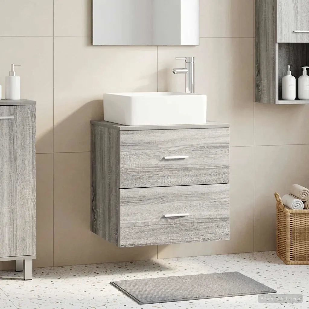 Mobile Lavabo da Parete Sonoma grigio 49,5 x 41 x 63 cm